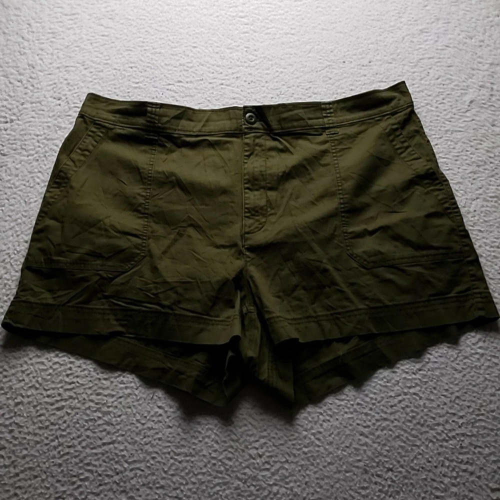 Old Navy Shorts Mens 2XL Green Chino Cotton Stretch 4 Inseam Elastic Waist